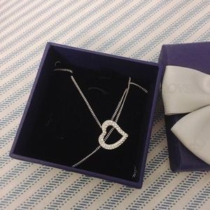 New Swarovski Silver Heart Pendant NecklaceCrystal